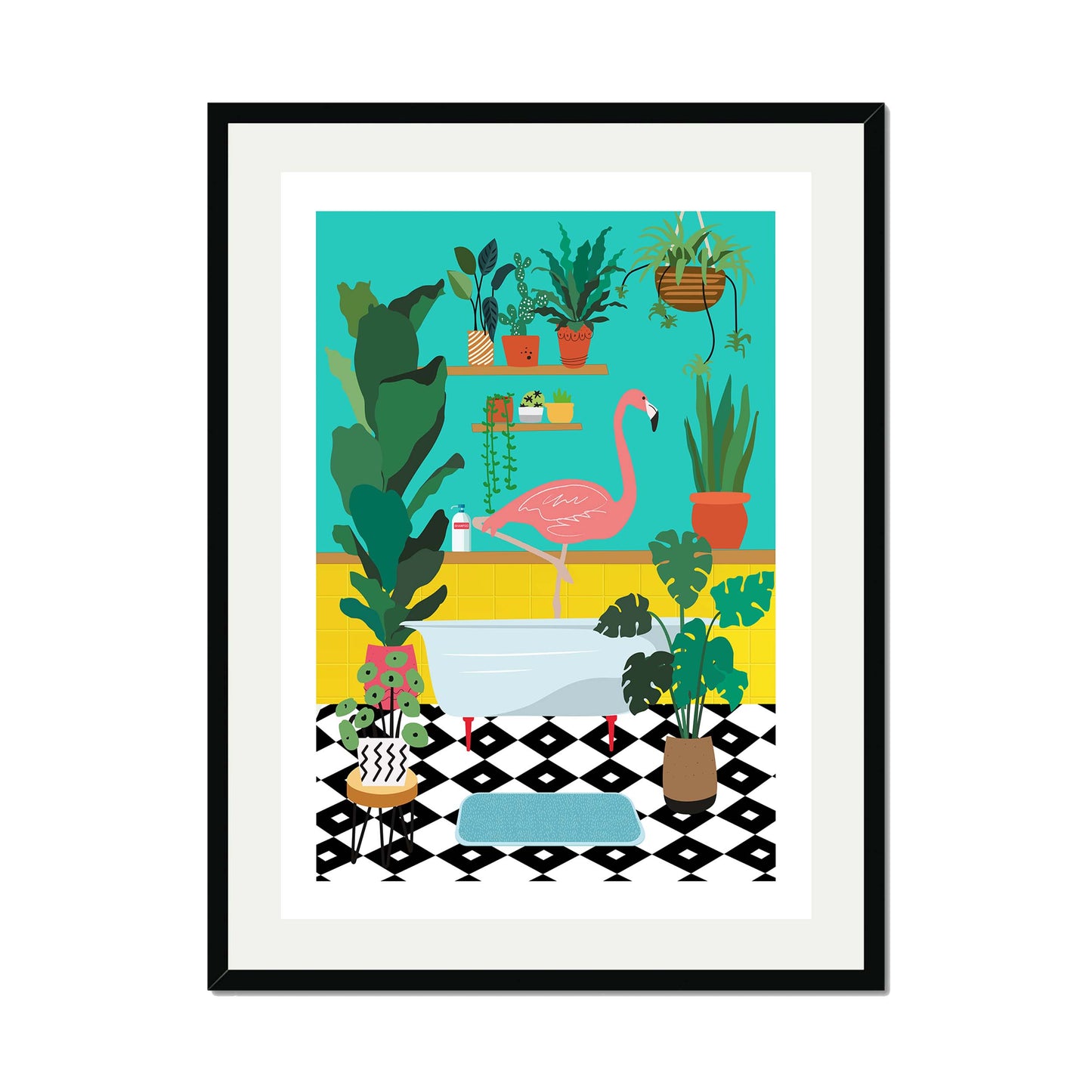 FLAMINGO BATHTIME | PRINT