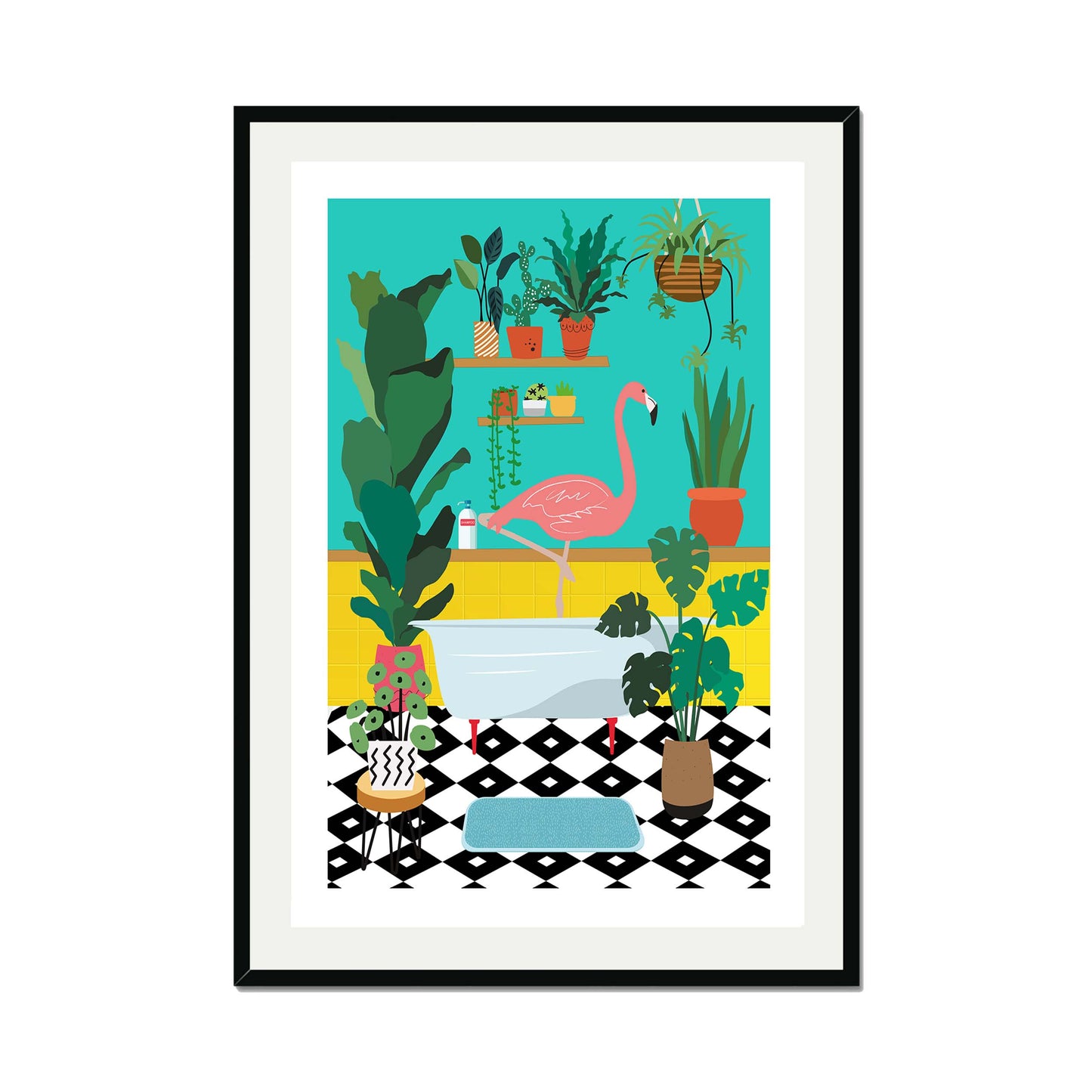 FLAMINGO BATHTIME | PRINT