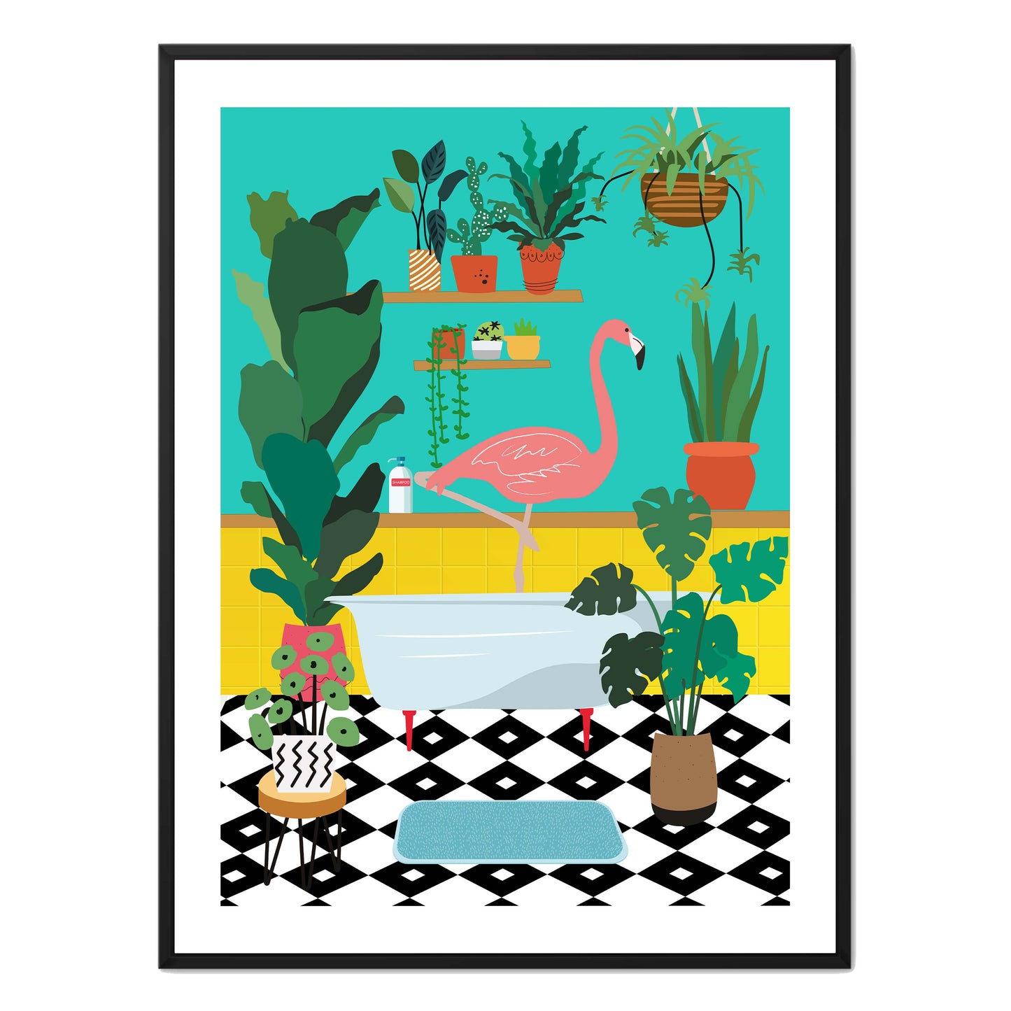 FLAMINGO BATHTIME | CANVAS