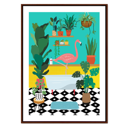 FLAMINGO BATHTIME | CANVAS