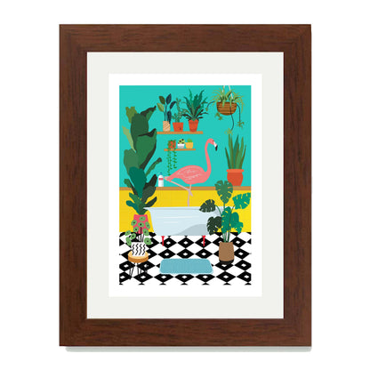 FLAMINGO BATHTIME | PRINT