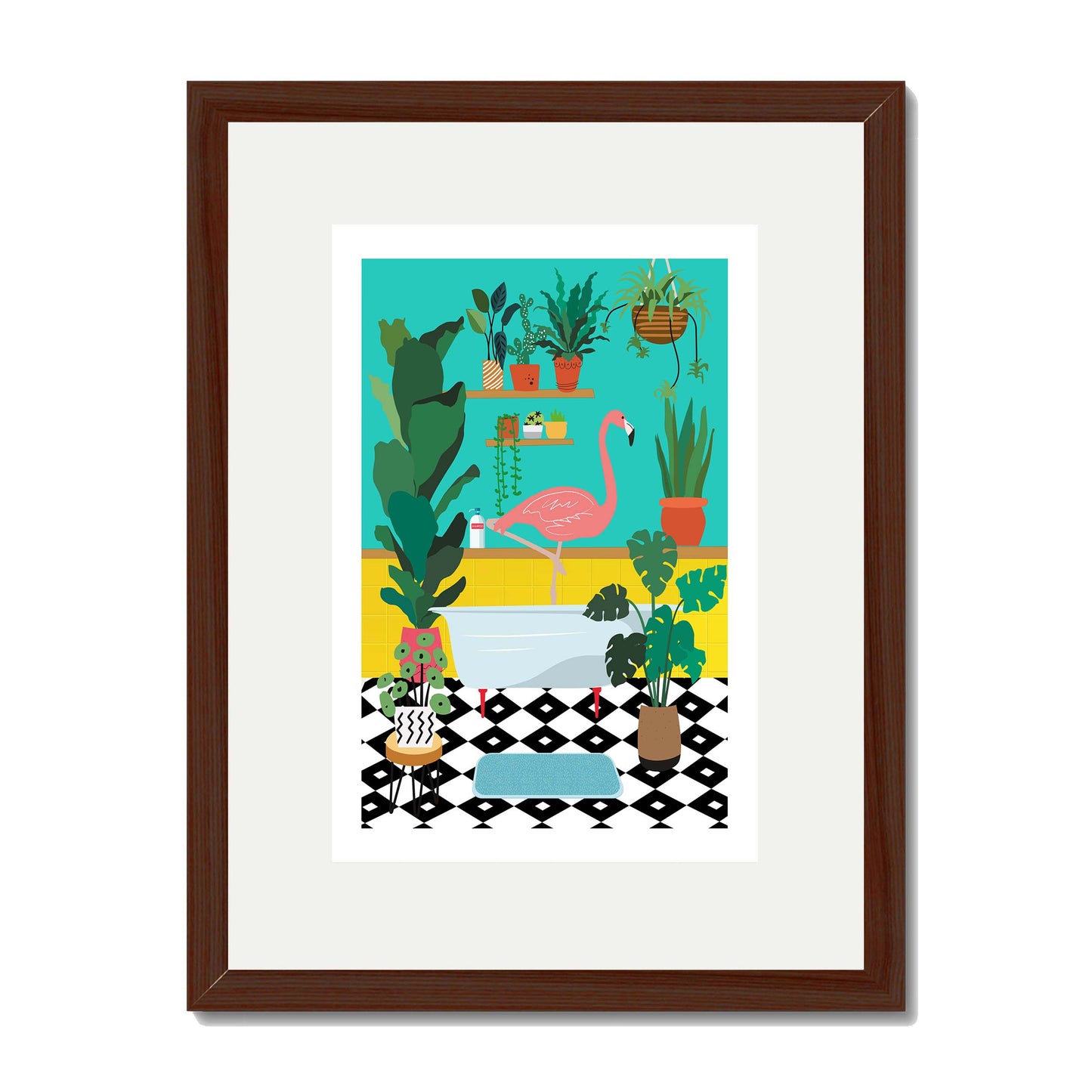 FLAMINGO BATHTIME | PRINT