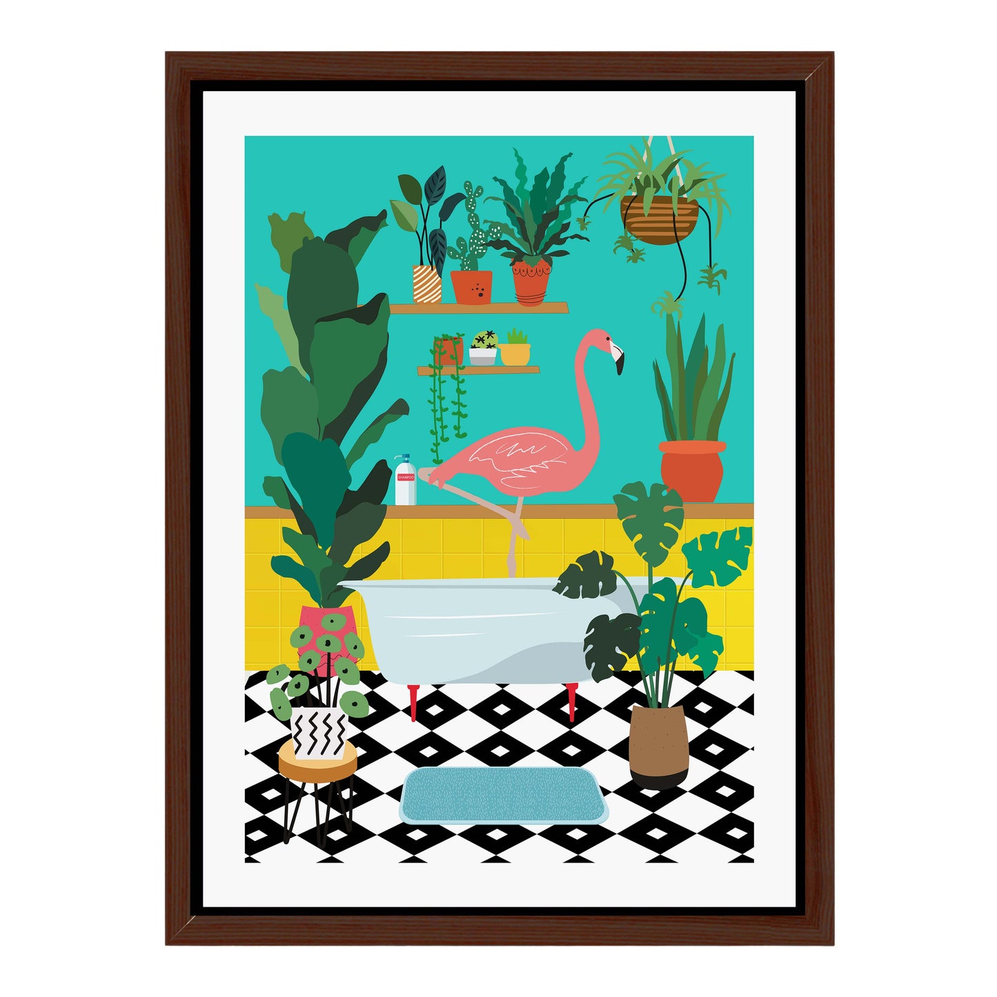 FLAMINGO BATHTIME | CANVAS