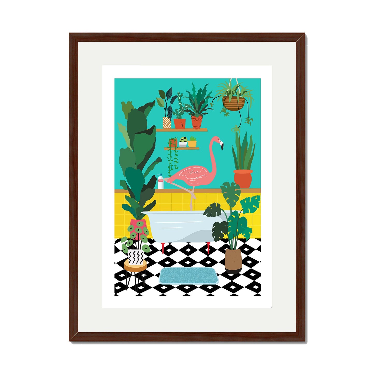 FLAMINGO BATHTIME | PRINT