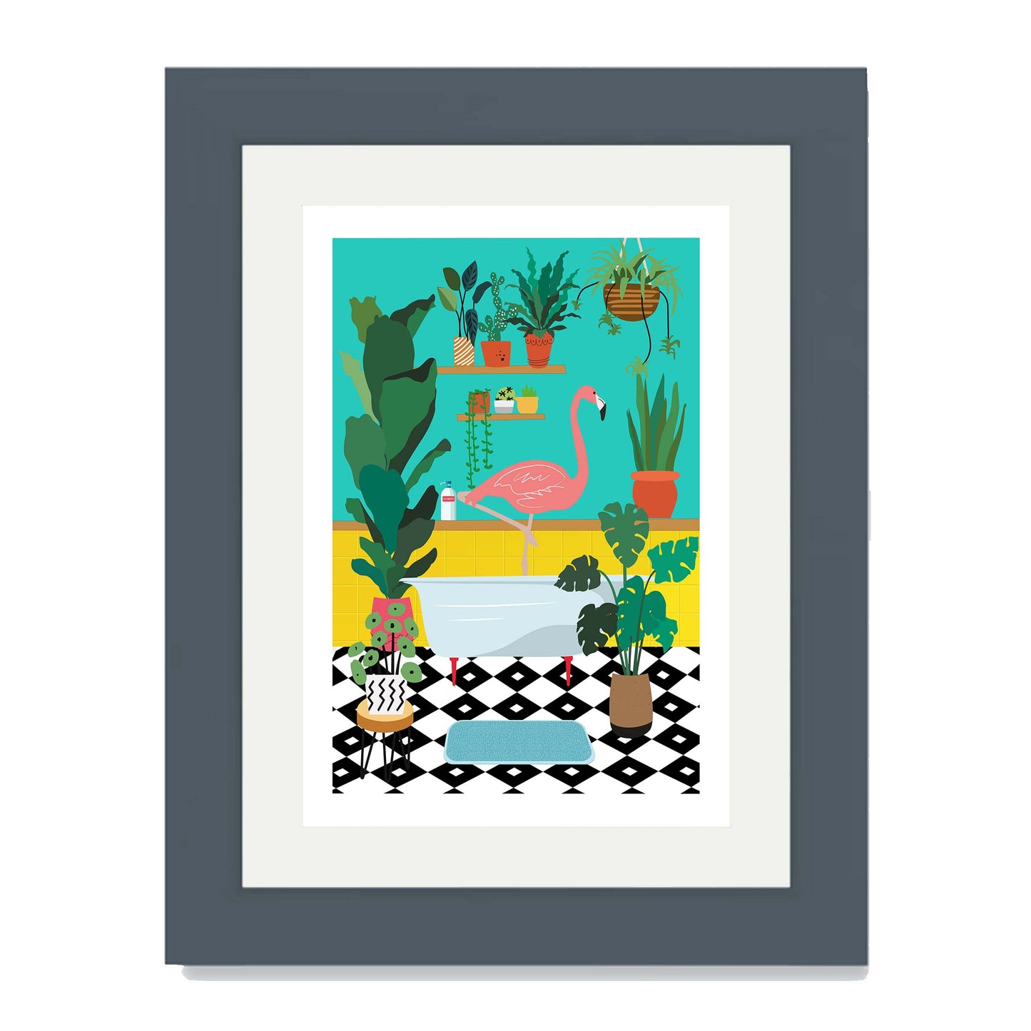FLAMINGO BATHTIME | PRINT