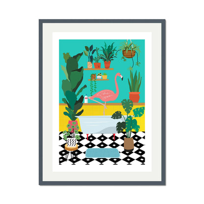 FLAMINGO BATHTIME | PRINT