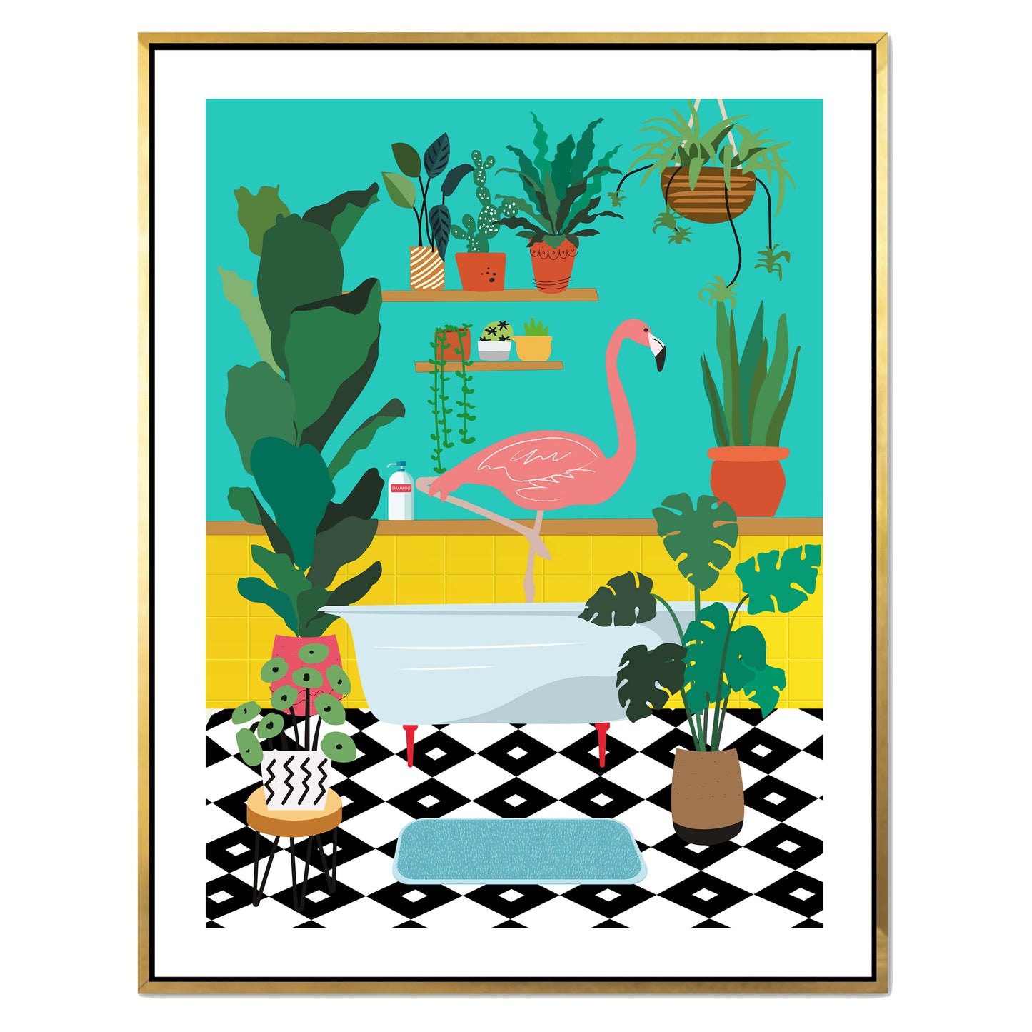 FLAMINGO BATHTIME | CANVAS