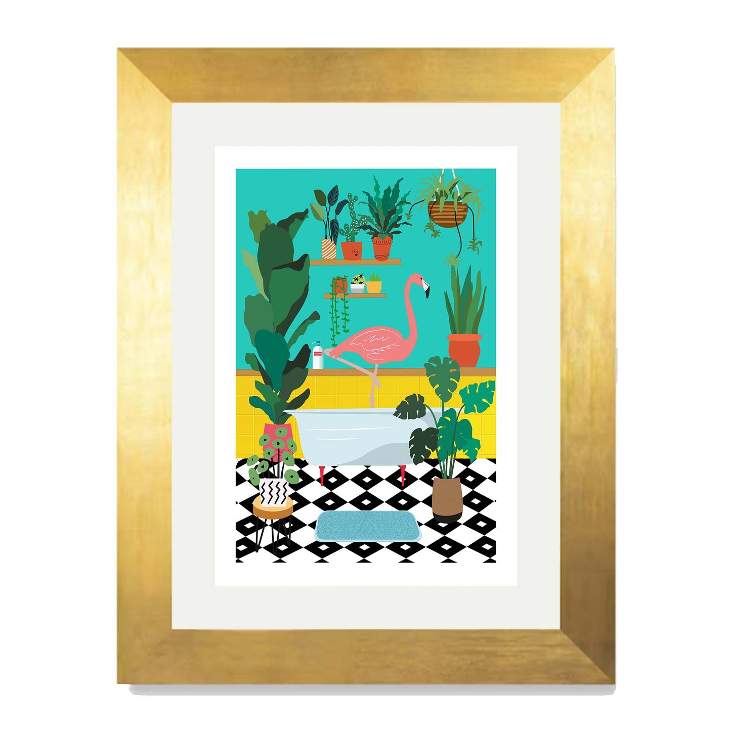 FLAMINGO BATHTIME | PRINT