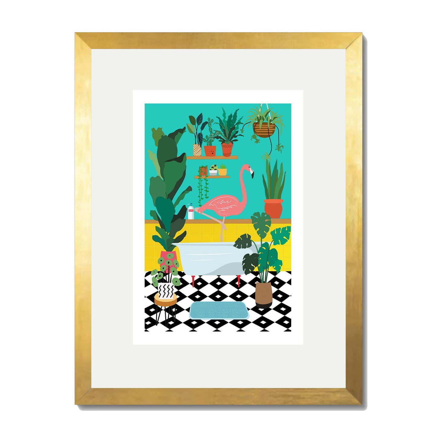 FLAMINGO BATHTIME | PRINT