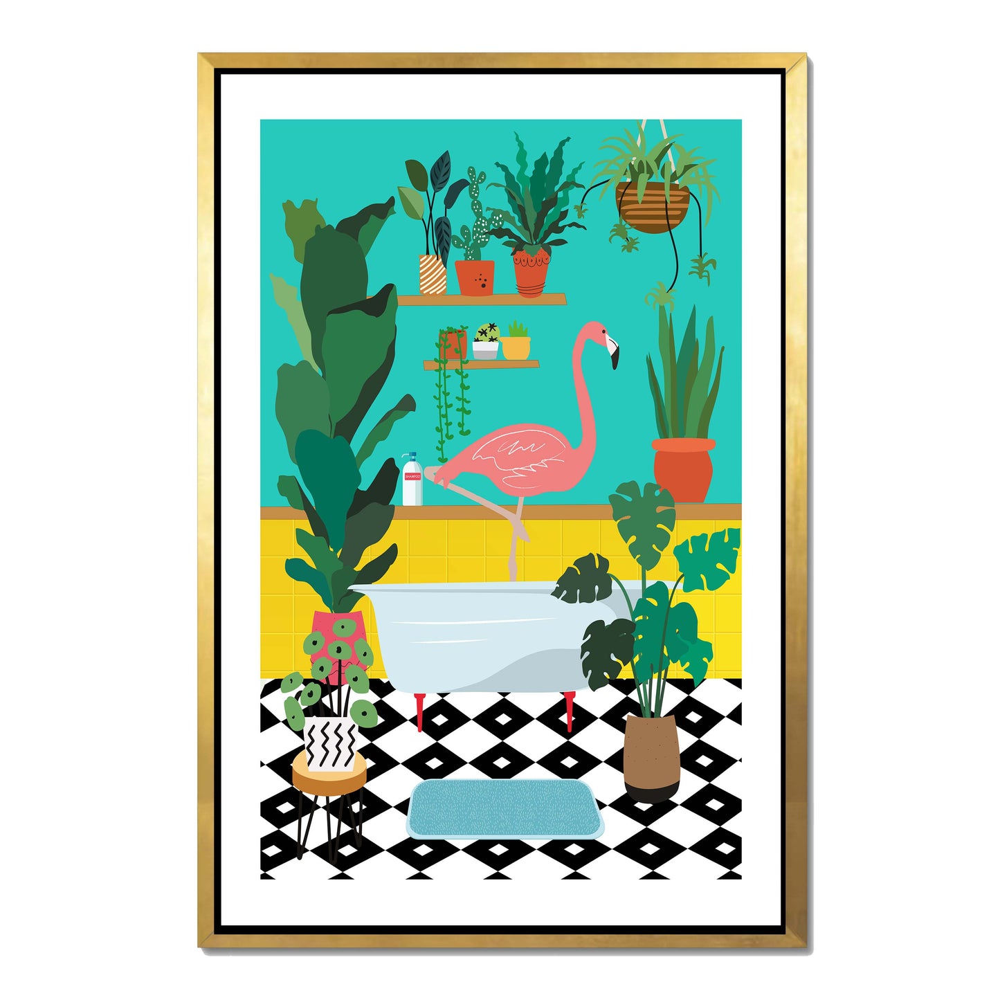 FLAMINGO BATHTIME | CANVAS