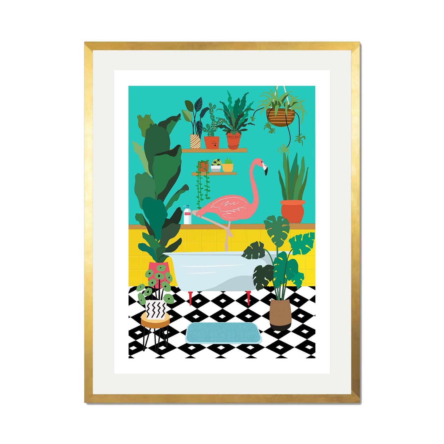 FLAMINGO BATHTIME | PRINT