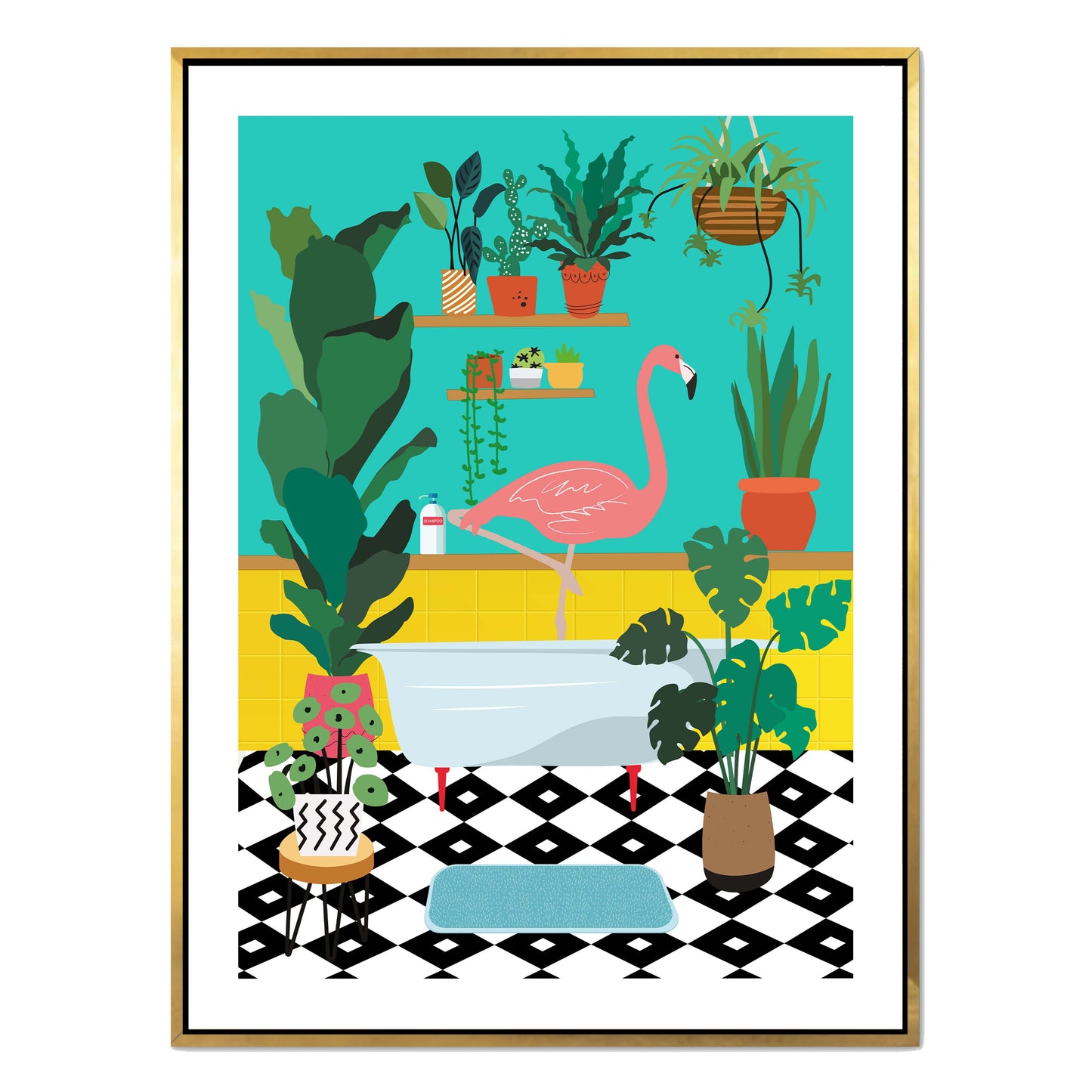 FLAMINGO BATHTIME | CANVAS