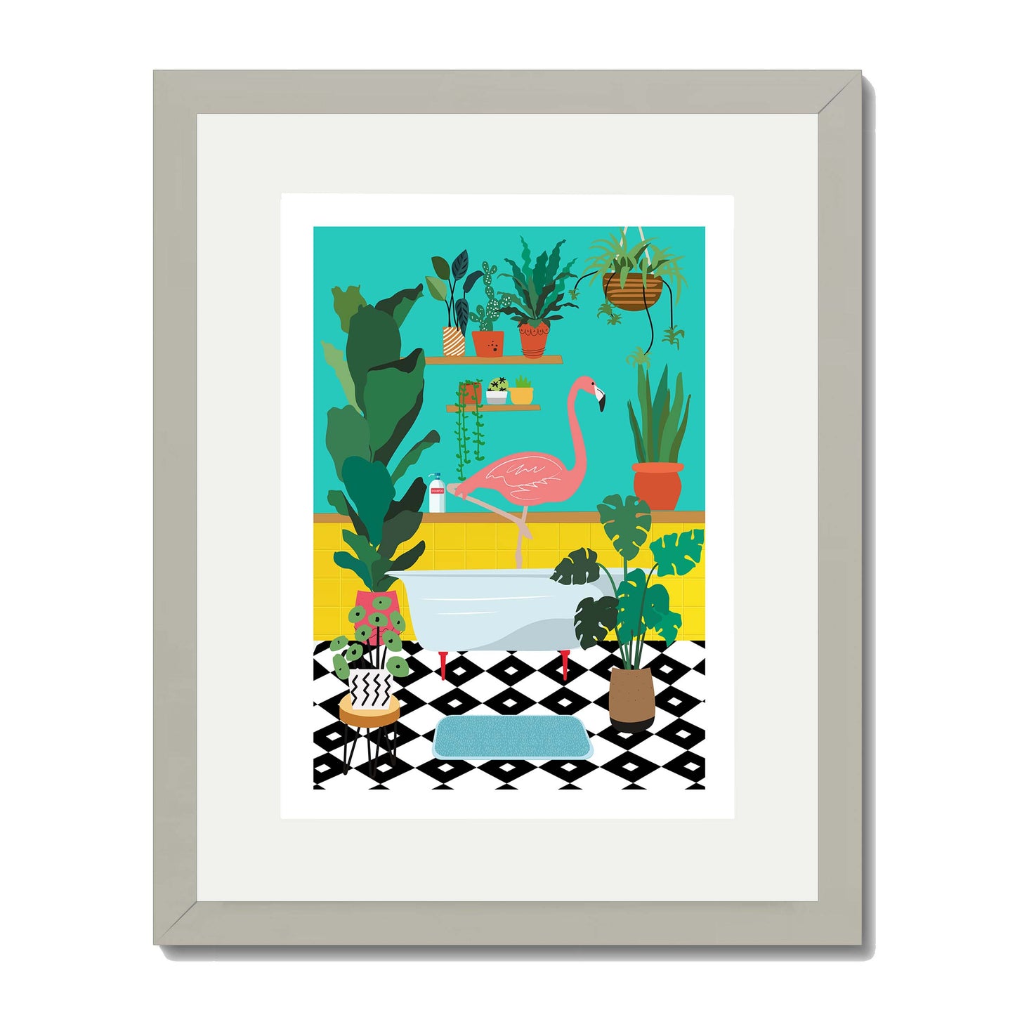 FLAMINGO BATHTIME | PRINT