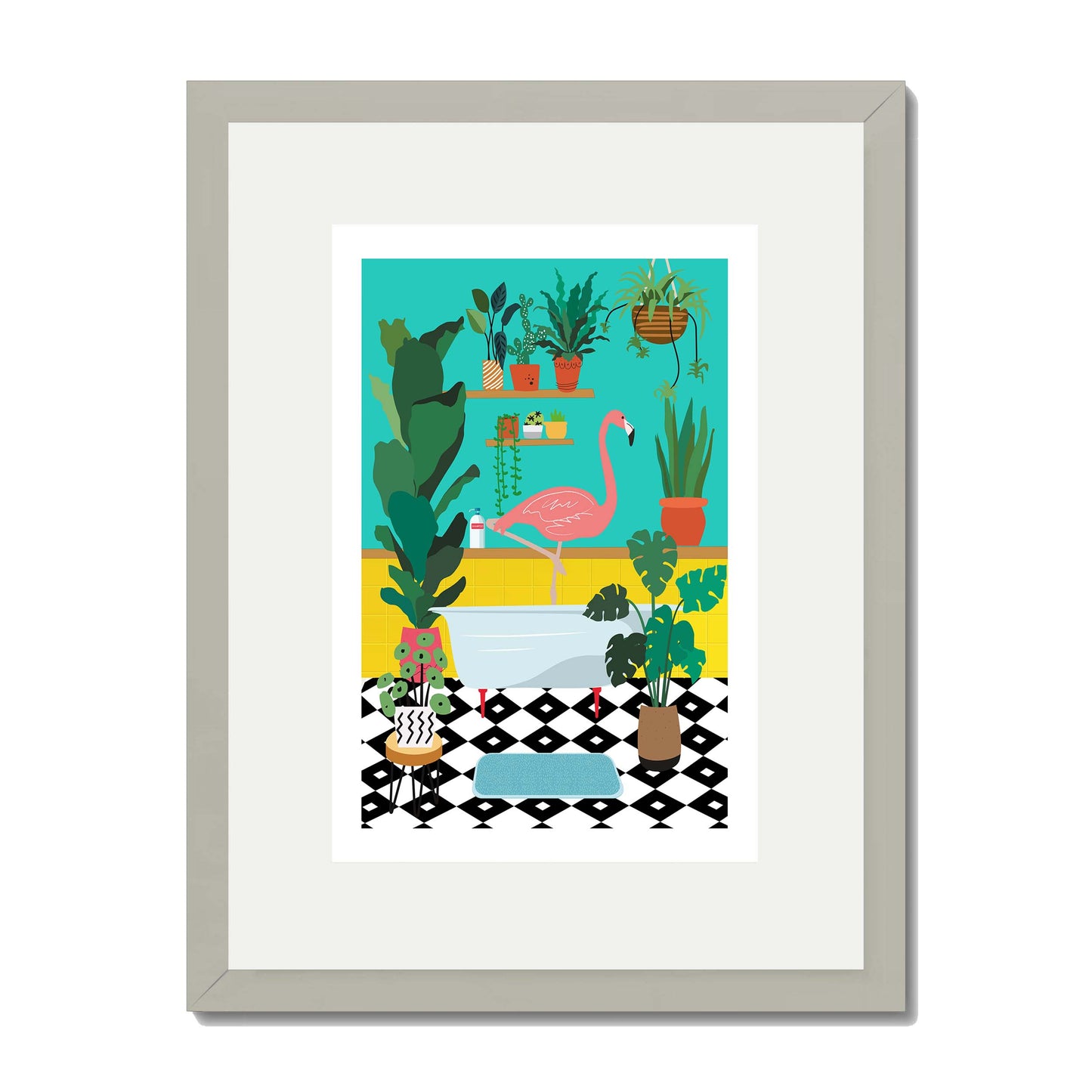 FLAMINGO BATHTIME | PRINT