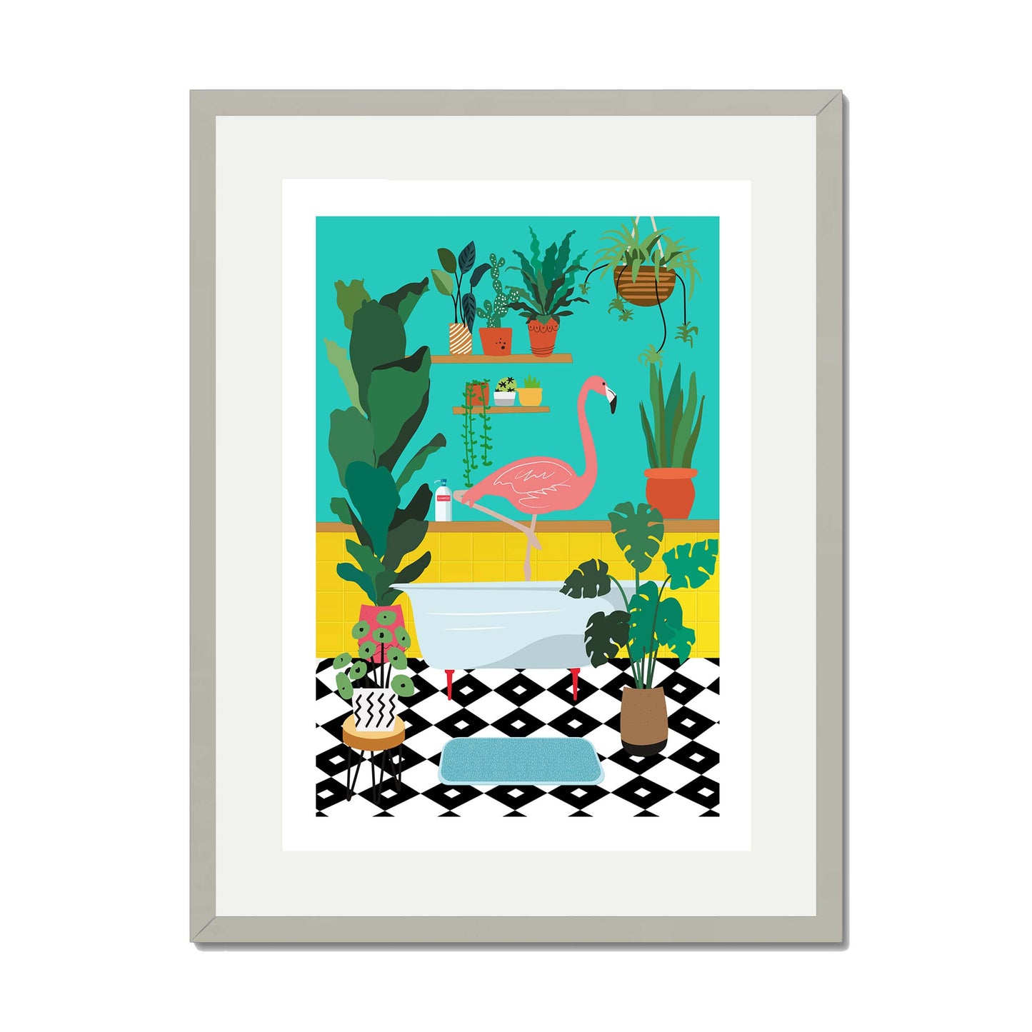 FLAMINGO BATHTIME | PRINT