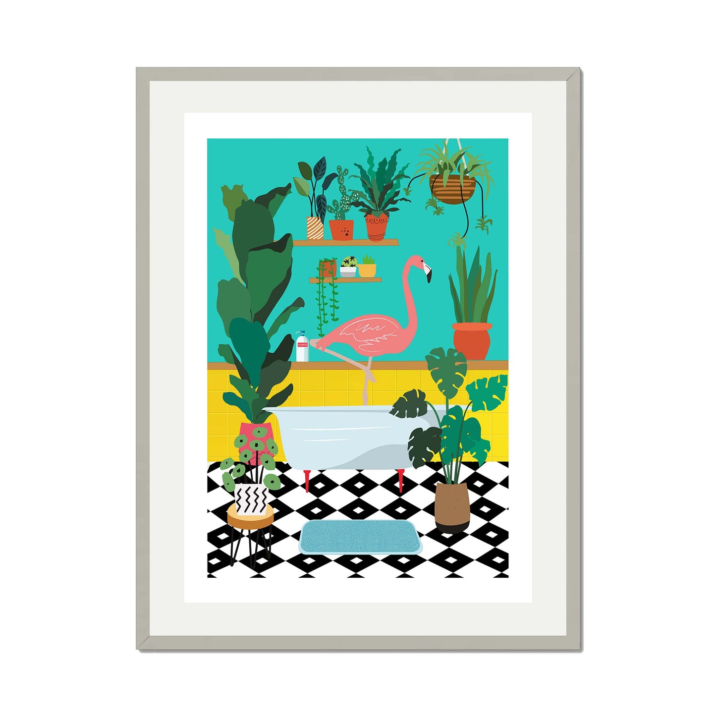 FLAMINGO BATHTIME | PRINT