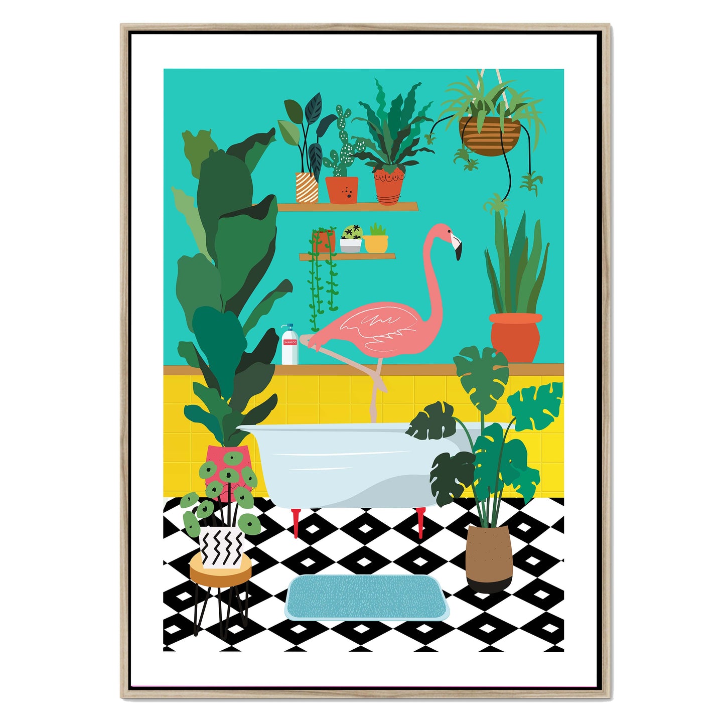 FLAMINGO BATHTIME | CANVAS