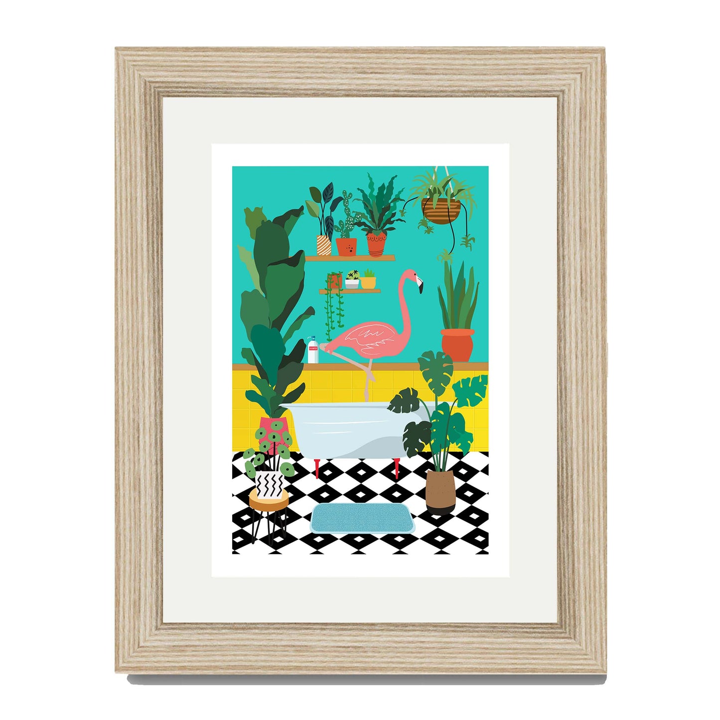 FLAMINGO BATHTIME | PRINT