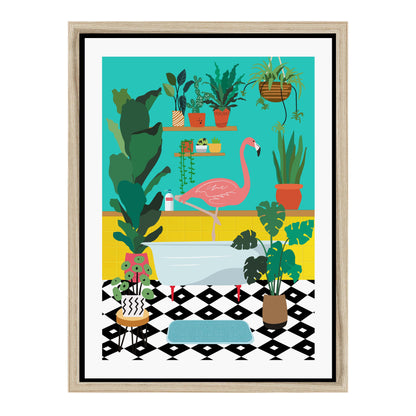 FLAMINGO BATHTIME | CANVAS