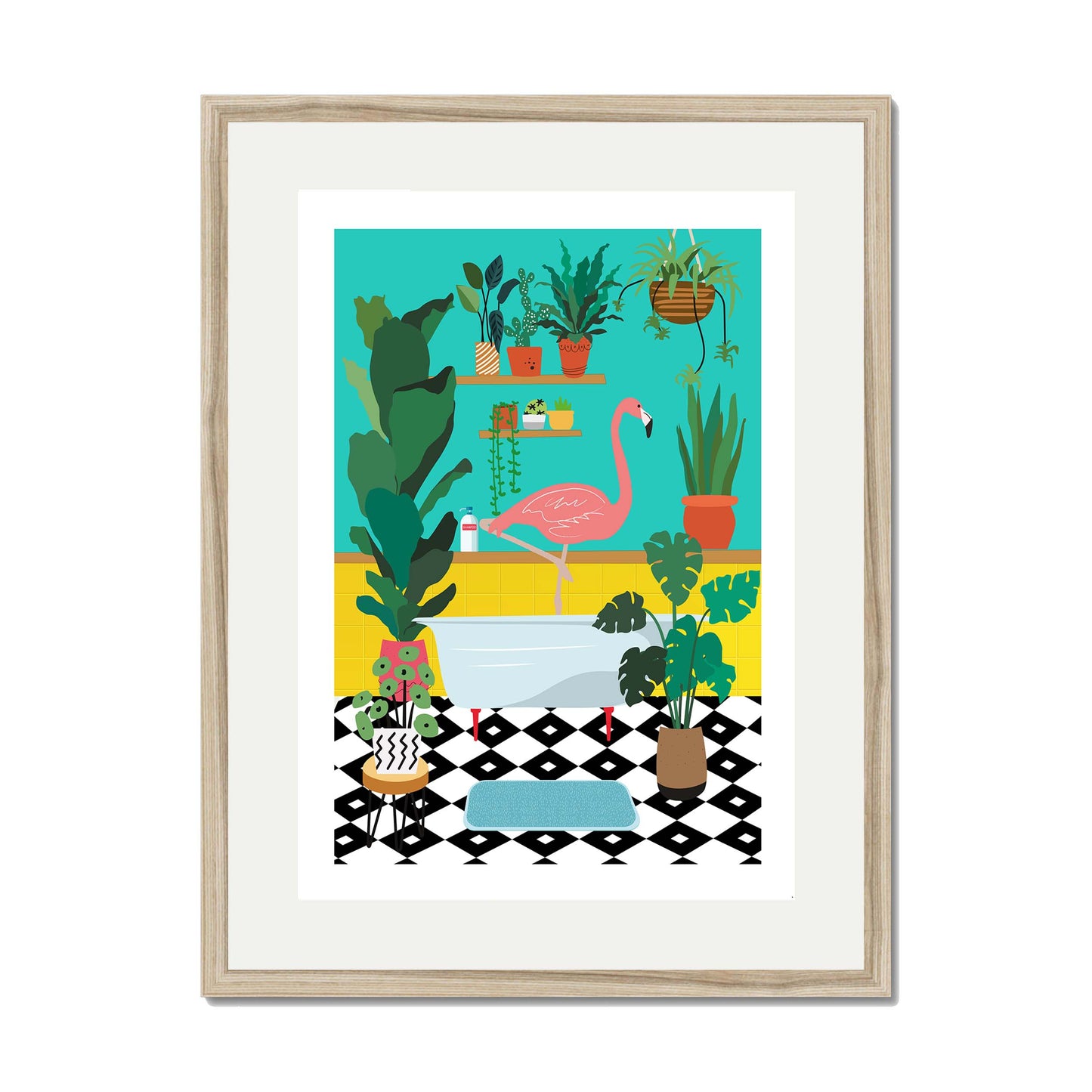 FLAMINGO BATHTIME | PRINT