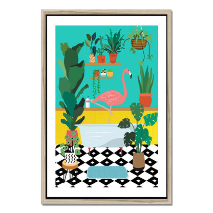 FLAMINGO BATHTIME | CANVAS