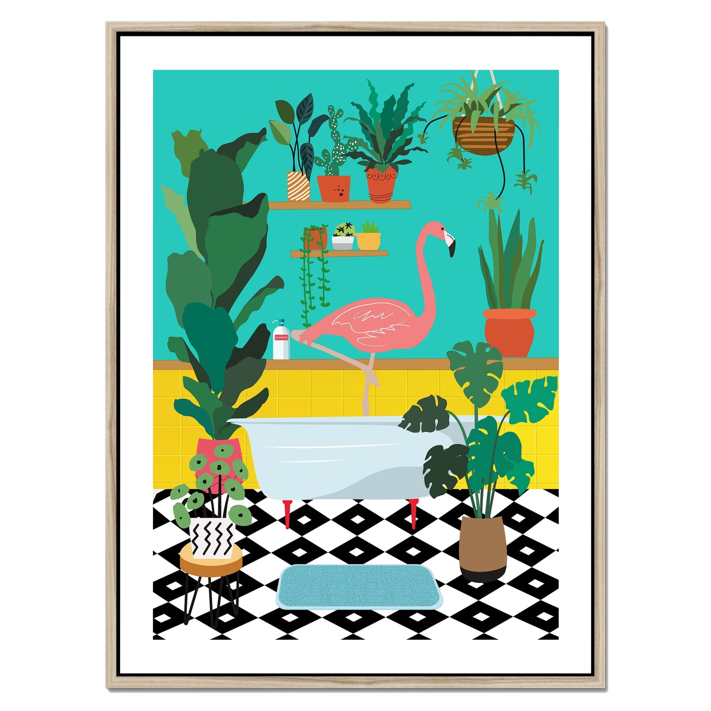 FLAMINGO BATHTIME | CANVAS