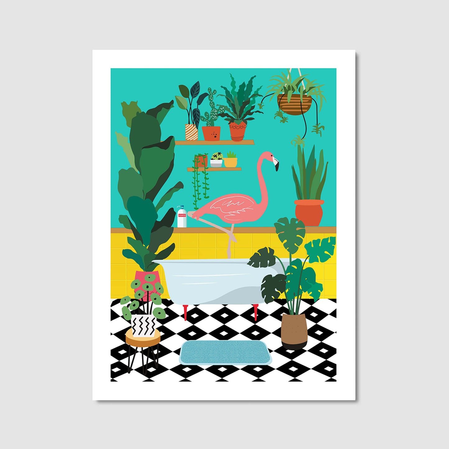 FLAMINGO BATHTIME | CANVAS