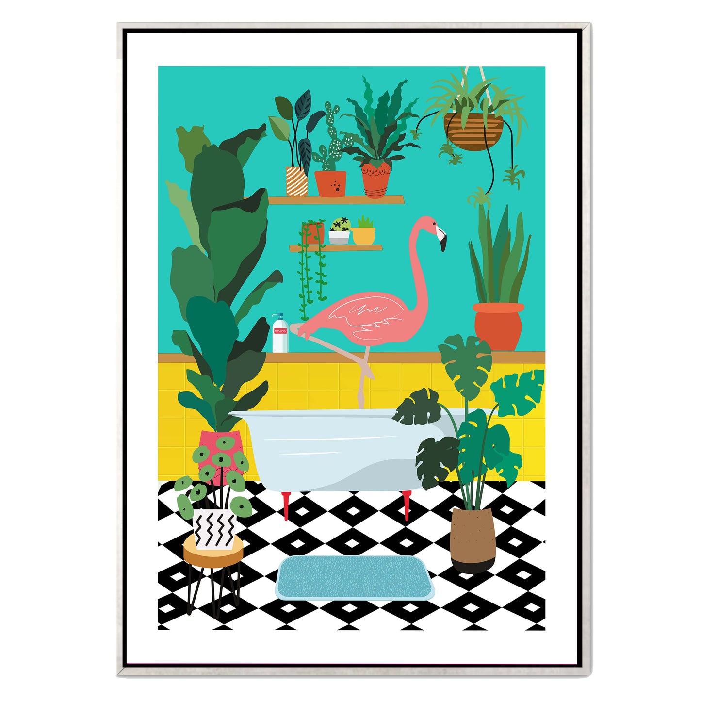FLAMINGO BATHTIME | CANVAS