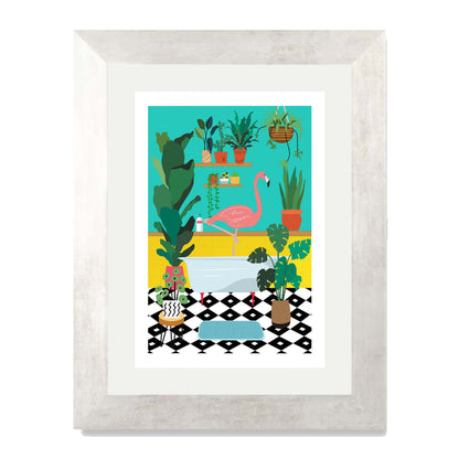 FLAMINGO BATHTIME | PRINT