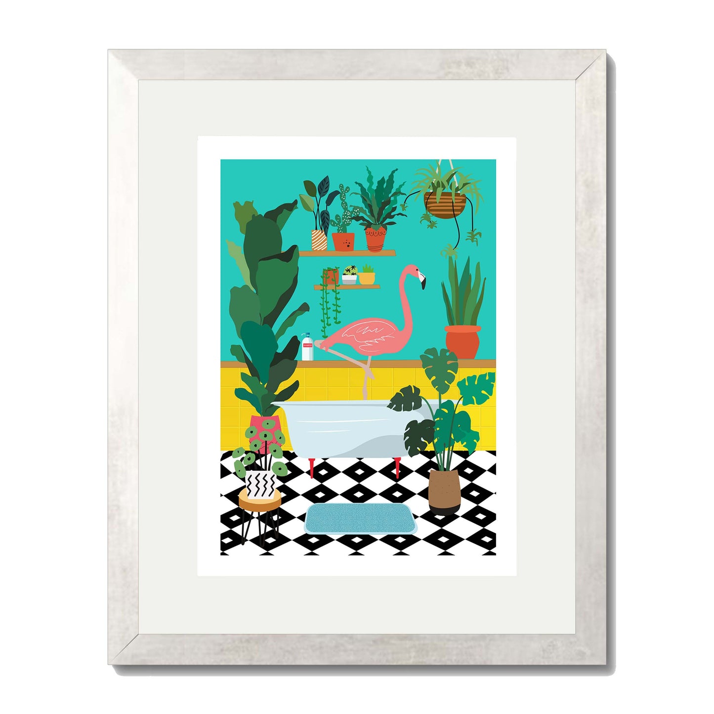 FLAMINGO BATHTIME | PRINT