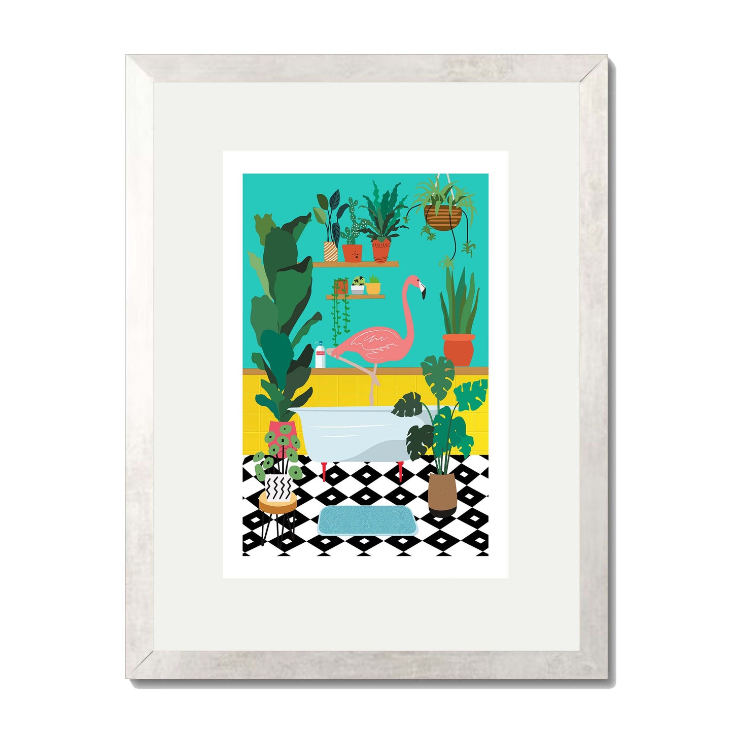 FLAMINGO BATHTIME | PRINT