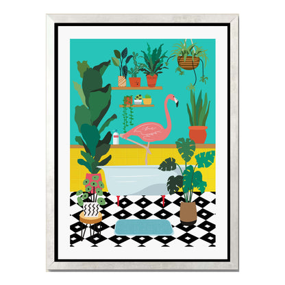 FLAMINGO BATHTIME | CANVAS