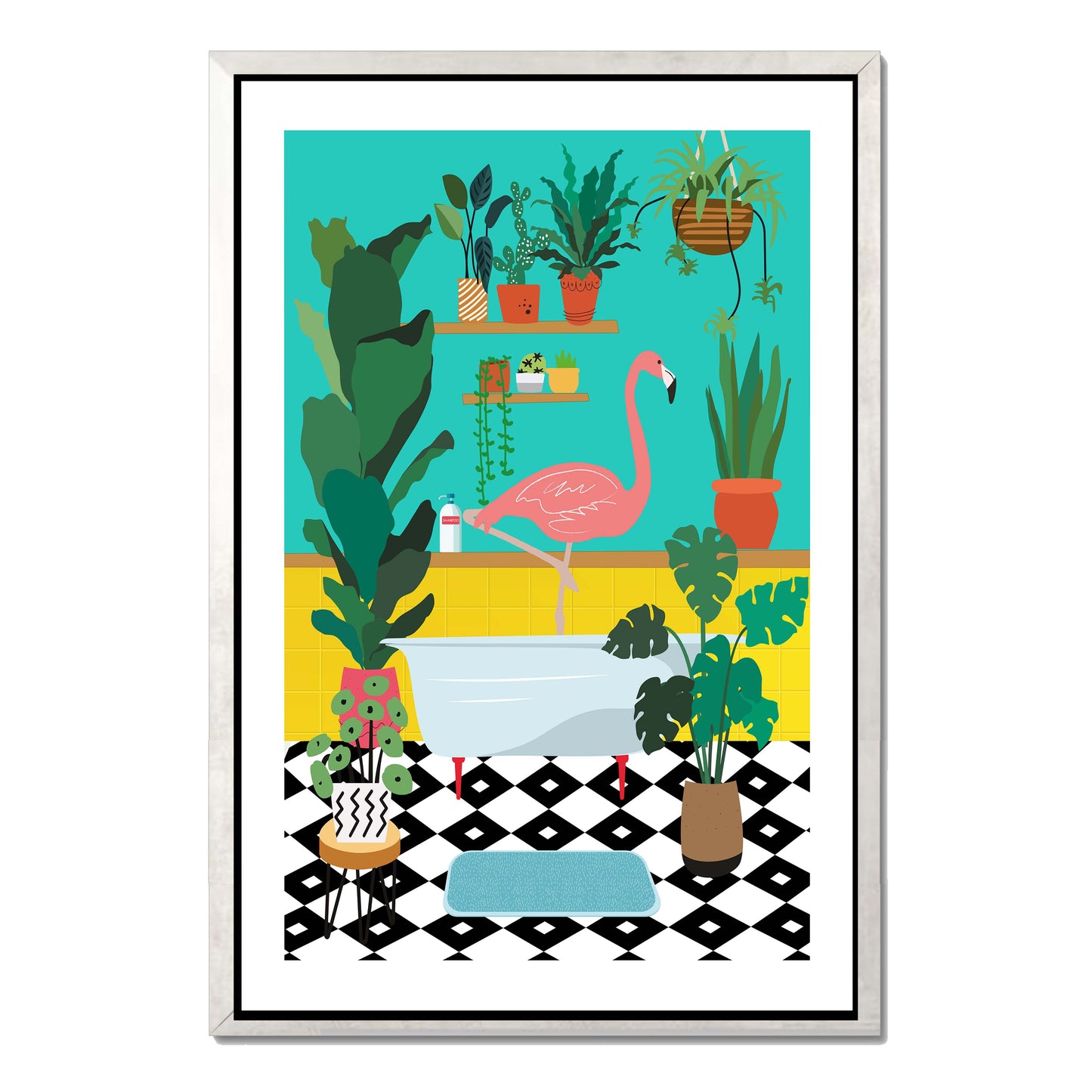 FLAMINGO BATHTIME | CANVAS
