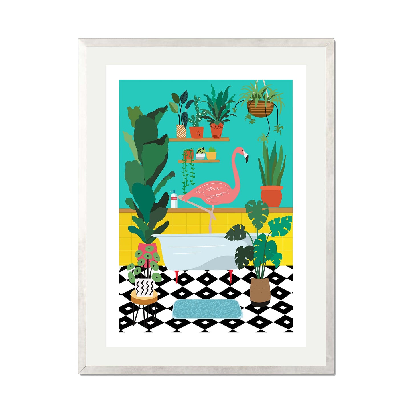 FLAMINGO BATHTIME | PRINT