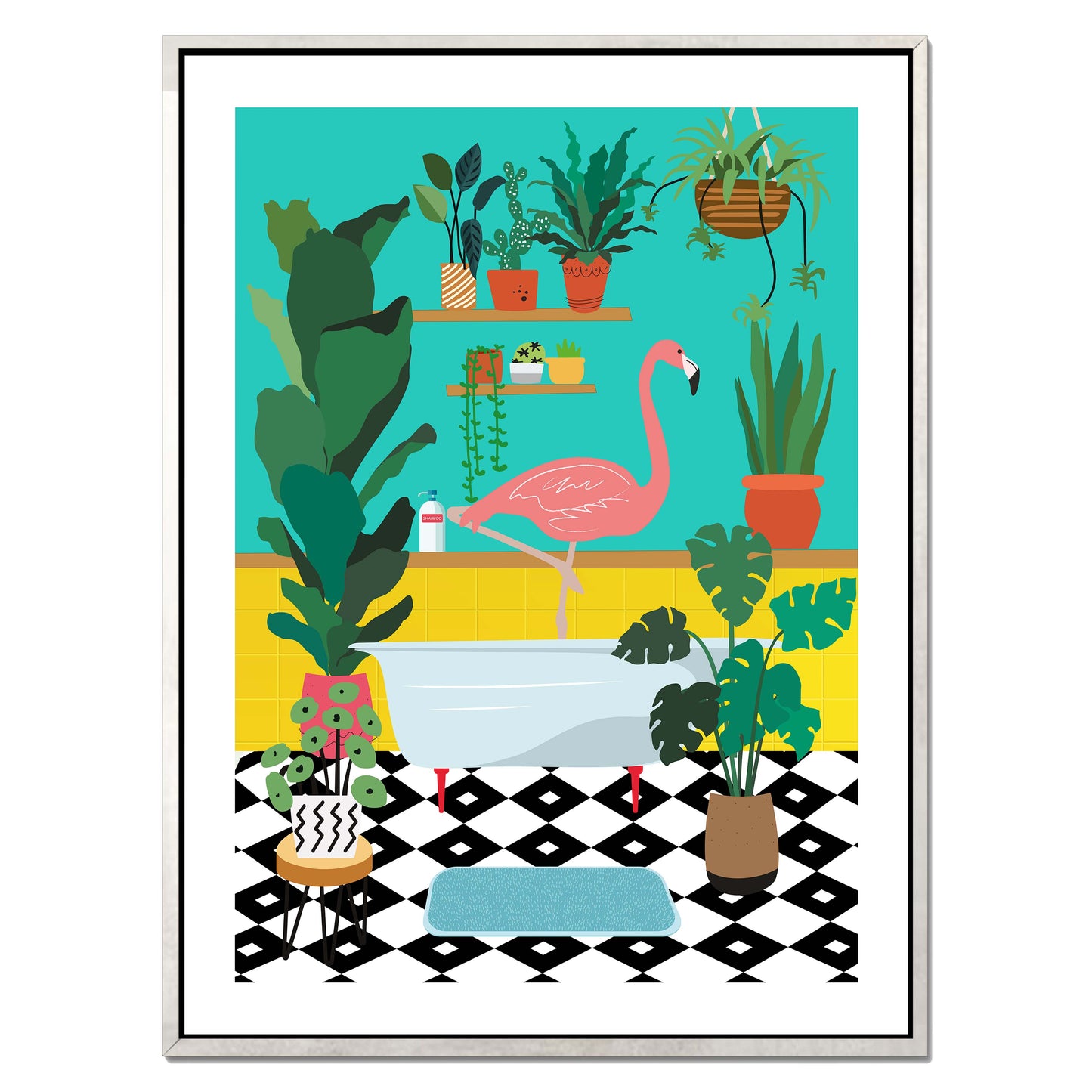 FLAMINGO BATHTIME | CANVAS