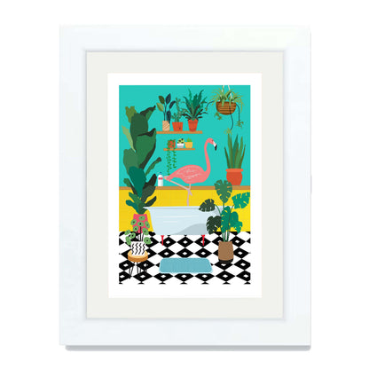 FLAMINGO BATHTIME | PRINT