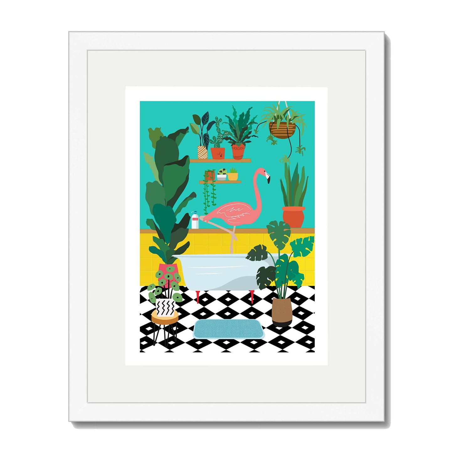 FLAMINGO BATHTIME | PRINT