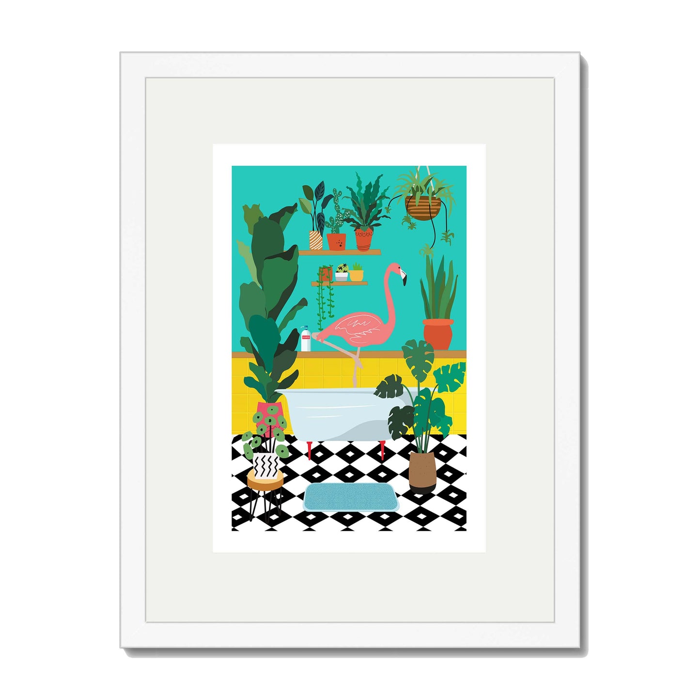 FLAMINGO BATHTIME | PRINT