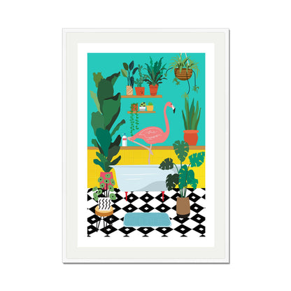 FLAMINGO BATHTIME | PRINT