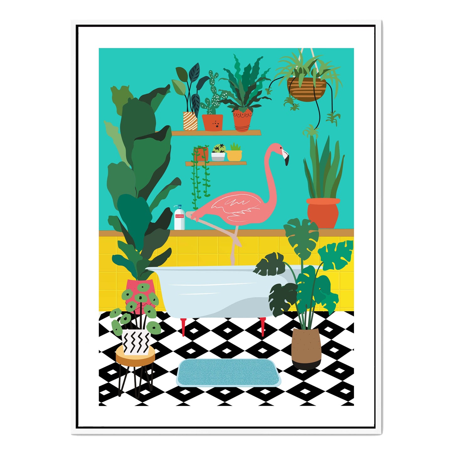 FLAMINGO BATHTIME | CANVAS