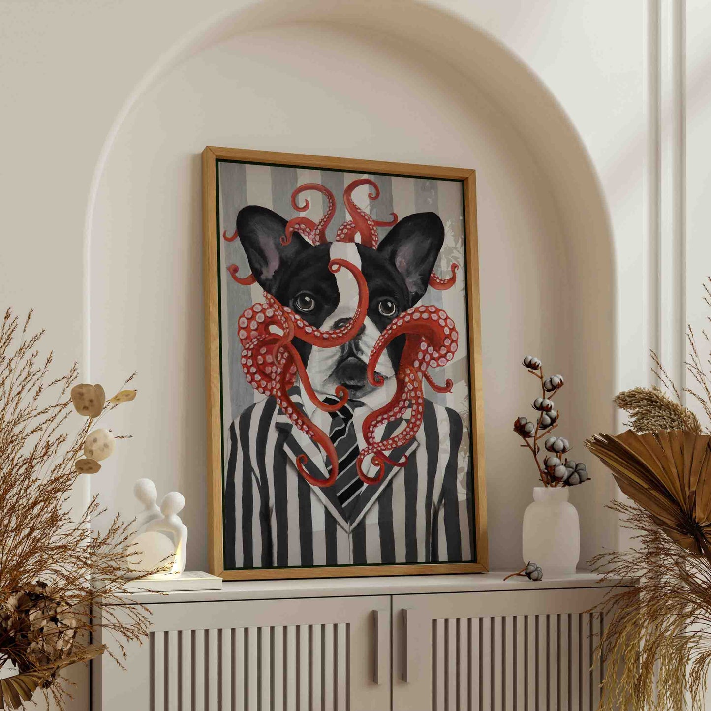 FRENCH BULLDOG WITH OCTOPUS | CANVAS
