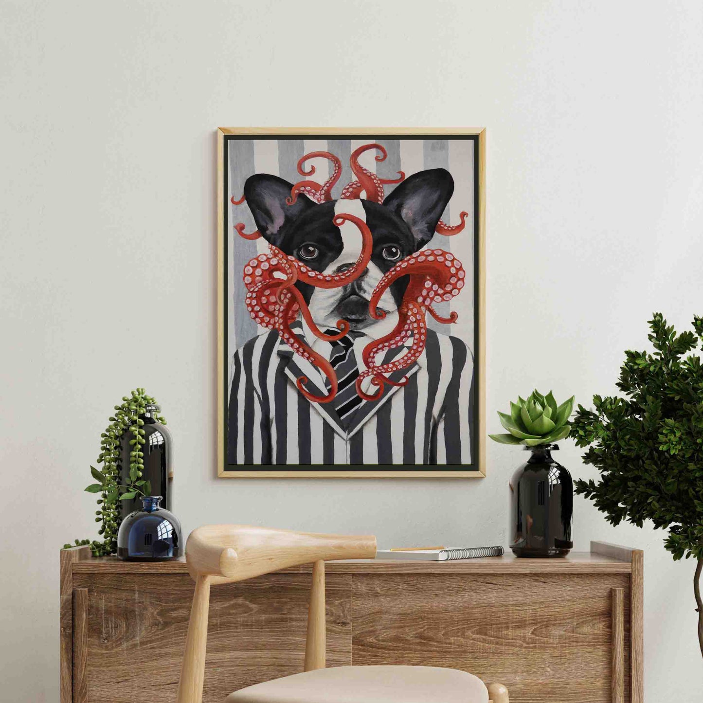 FRENCH BULLDOG WITH OCTOPUS | CANVAS