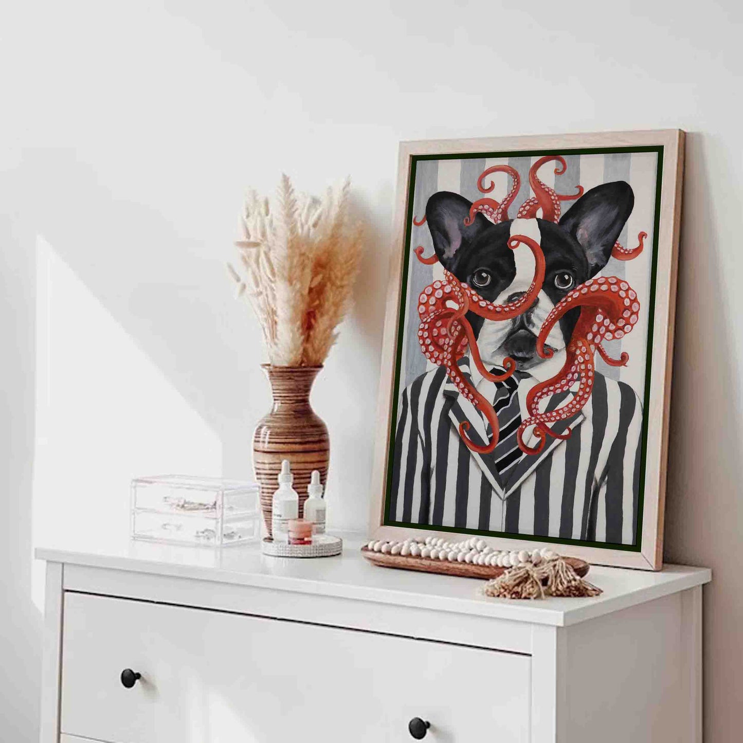 FRENCH BULLDOG WITH OCTOPUS | CANVAS
