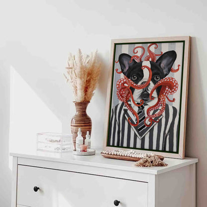 FRENCH BULLDOG WITH OCTOPUS | CANVAS