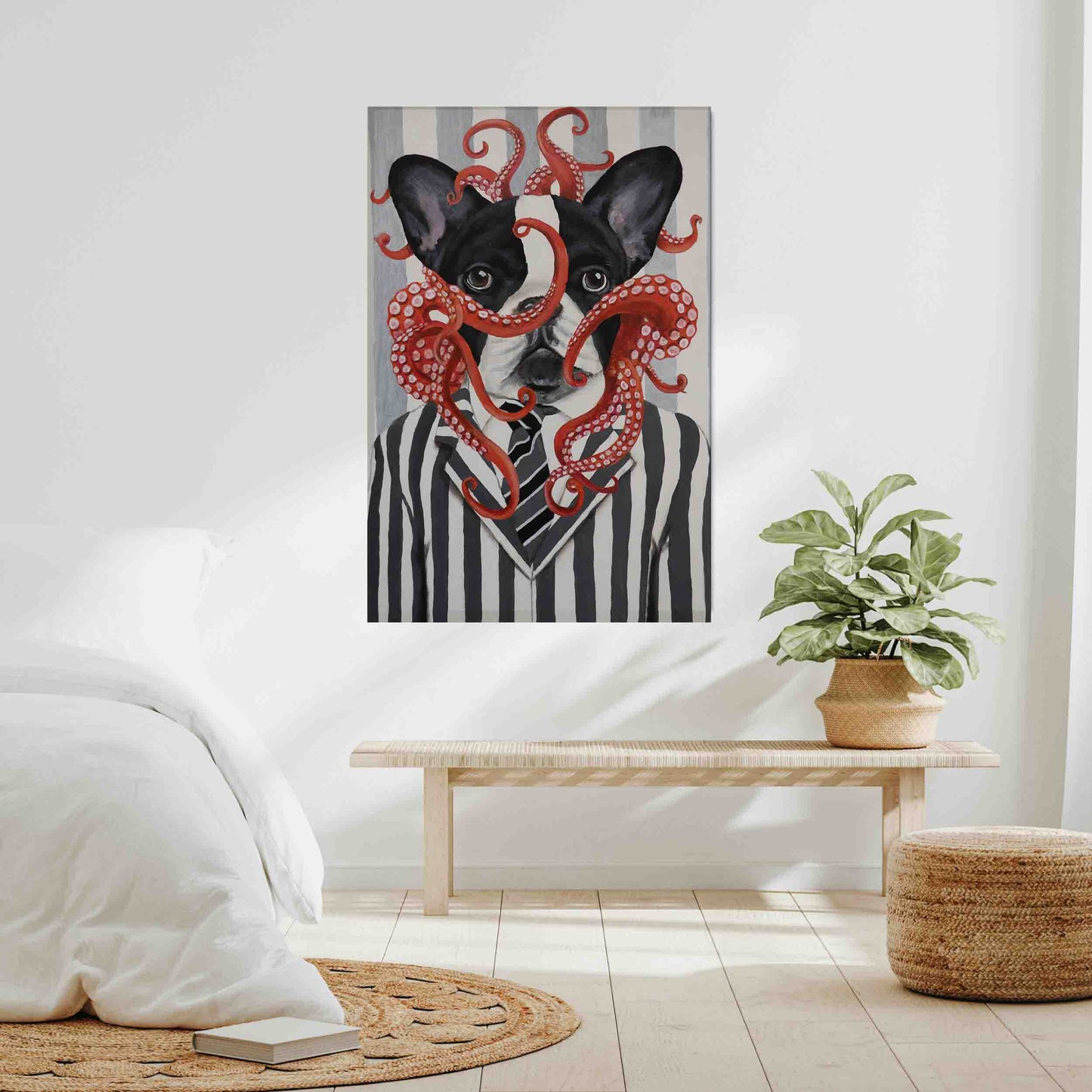 FRENCH BULLDOG WITH OCTOPUS | CANVAS
