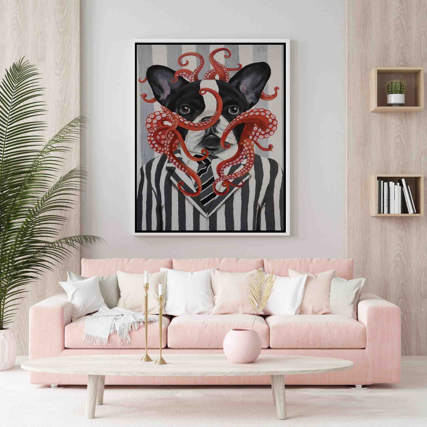 FRENCH BULLDOG WITH OCTOPUS | CANVAS