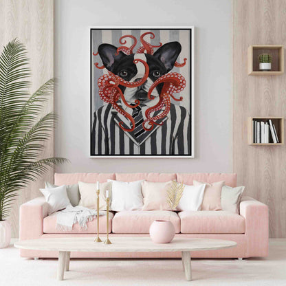 FRENCH BULLDOG WITH OCTOPUS | CANVAS