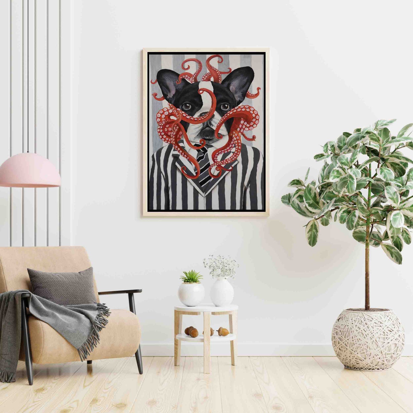 FRENCH BULLDOG WITH OCTOPUS | CANVAS