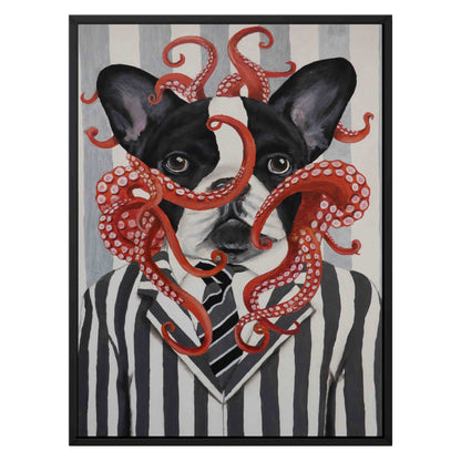 FRENCH BULLDOG WITH OCTOPUS | CANVAS