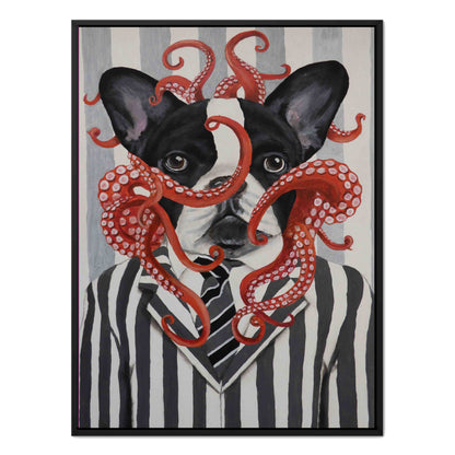 FRENCH BULLDOG WITH OCTOPUS | CANVAS